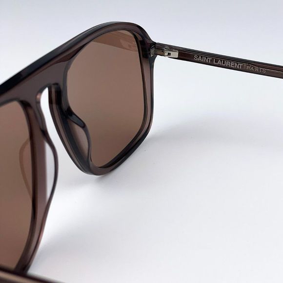 🔥Saint Laurent SL590 003 Sunglasses Brown Aviator Unisex - Picture 10 of 15